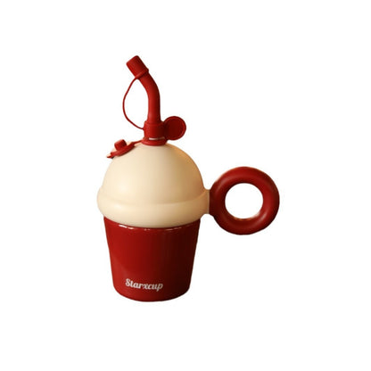 Tragbarer, großer, isolierter Edelstahl-Schreibtischbecher mit Strohhalm