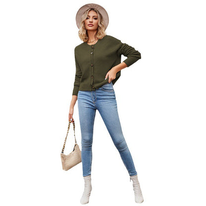 Strickjacken für Damen, Herbst und Winter, Strickjacke mit einem Knopf, ideal für Pendler,