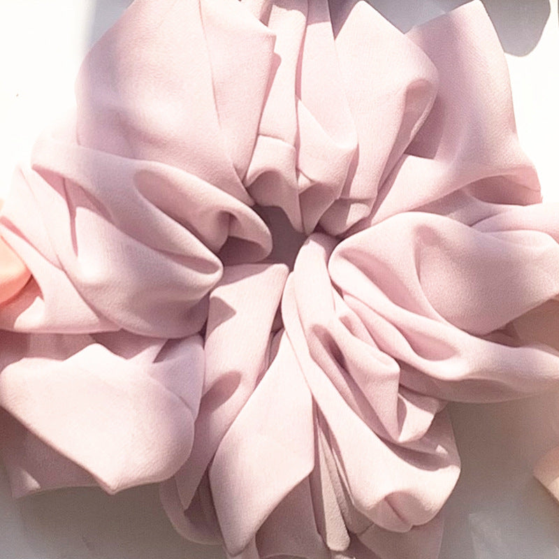 Großer Kopfstrauß aus Chiffon, Dickdarmring, Haarring