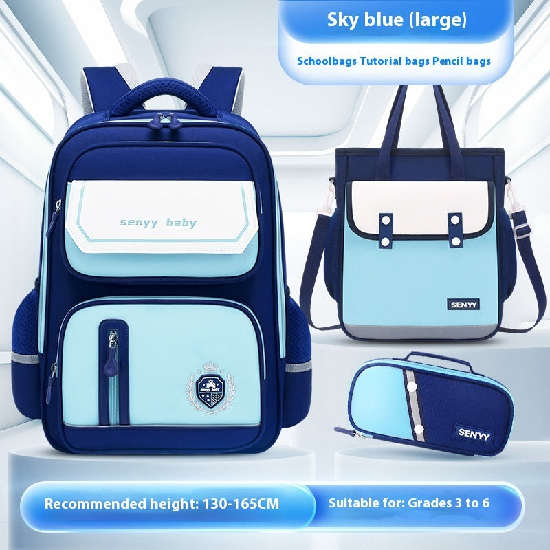 Kinderrucksack mit Rückenprotektor und wasserabweisendem, großem Fassungsvermögen aus Oxford-Gewebe 