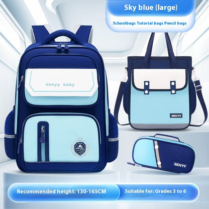 Kinderrucksack mit Rückenprotektor und wasserabweisendem, großem Fassungsvermögen aus Oxford-Gewebe 