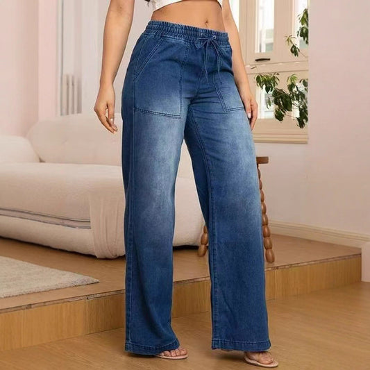 Lässige, schmal geschnittene Damen-Jeans mit geradem Schnitt, die perfekt zu jedem Outfit passt