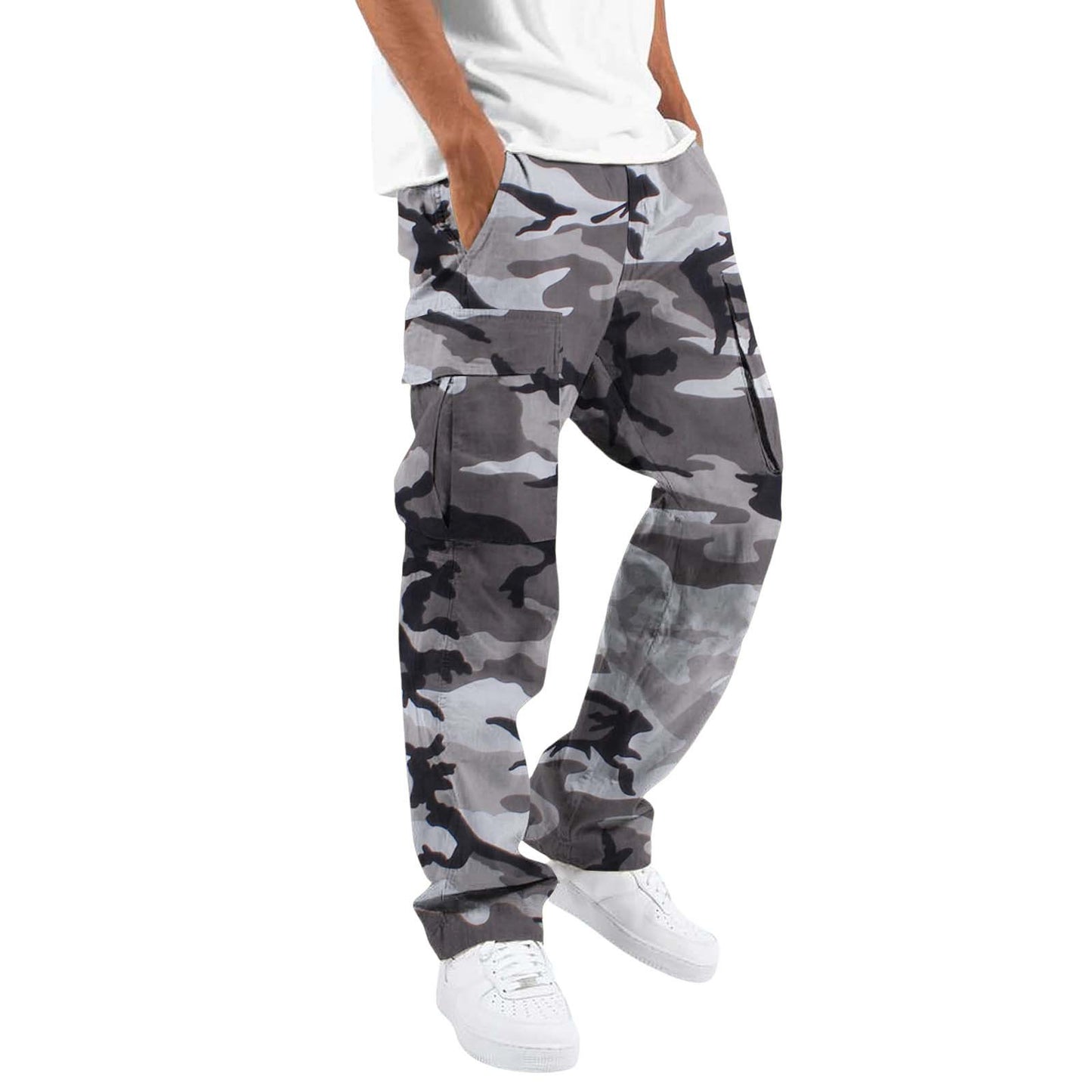 Fashion Camouflage Overalls Men's Printing Fashion Outdoor Overalls Straight Rope Overalls Men's ClothingMen's Pants Casual