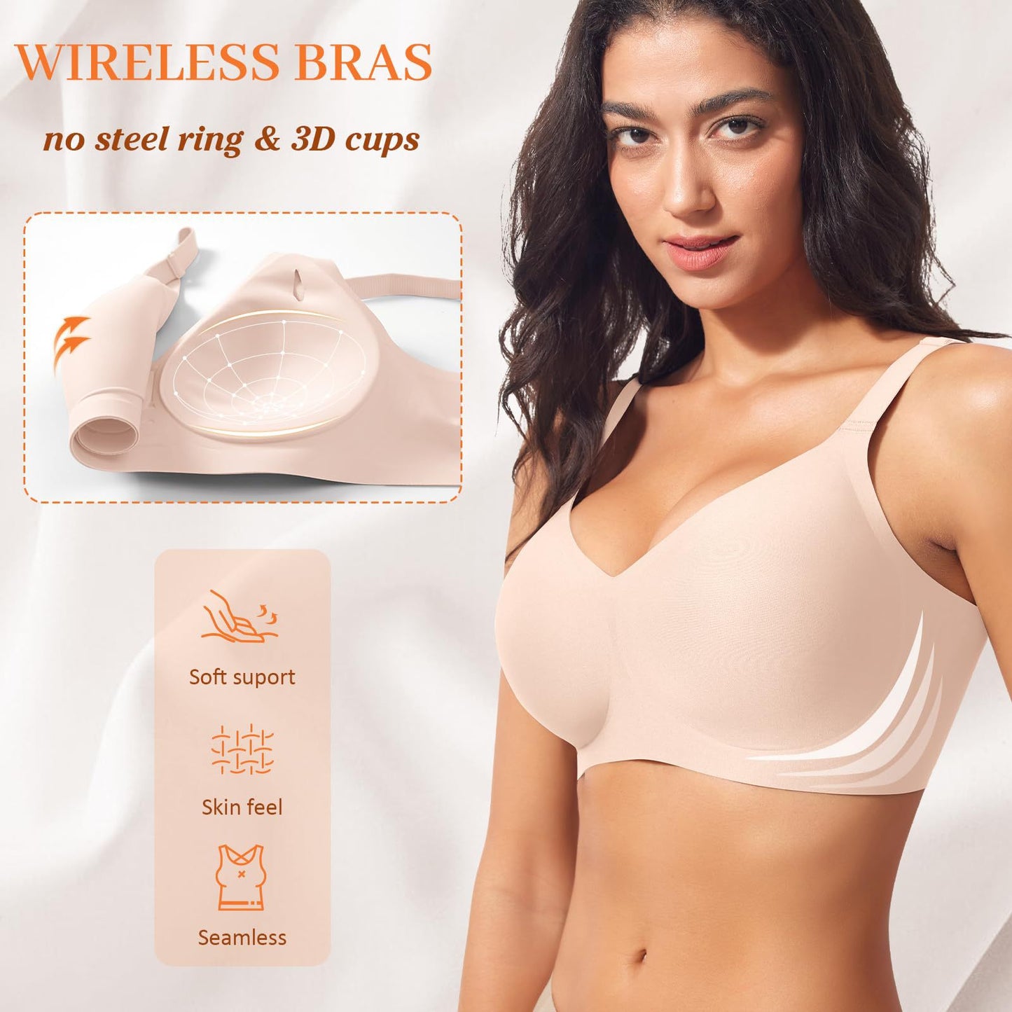 Plus-size Seamless Underwear With Adjustable Shoulder Straps