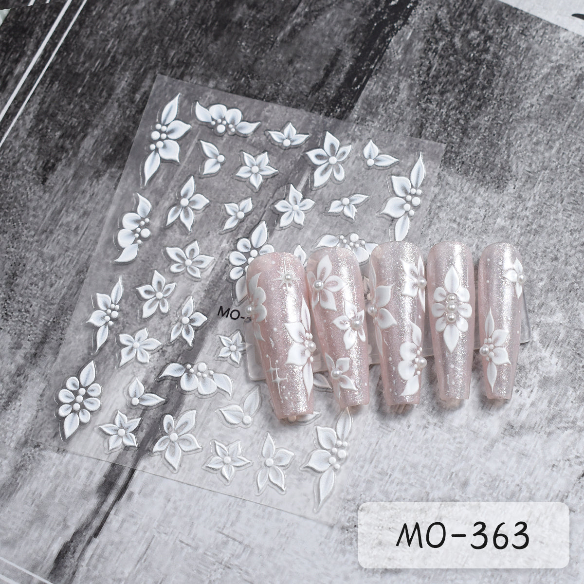 Kamelie 5D Relief Nagelsticker Stereo Ornament