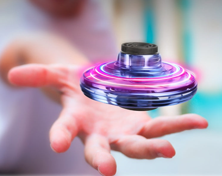 Mini-Fingertip-Gyro, interaktives Dekompressionsspielzeug, Drohne mit LED-Beleuchtung, UFO-förmiger fliegender Hubschrauber, Spinner-Spielzeug für Kinder