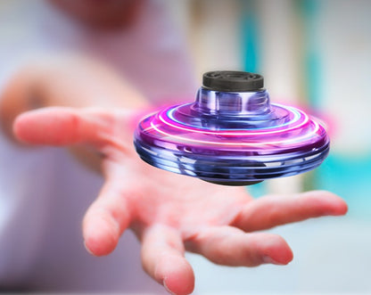 Mini-Fingertip-Gyro, interaktives Dekompressionsspielzeug, Drohne mit LED-Beleuchtung, UFO-förmiger fliegender Hubschrauber, Spinner-Spielzeug für Kinder