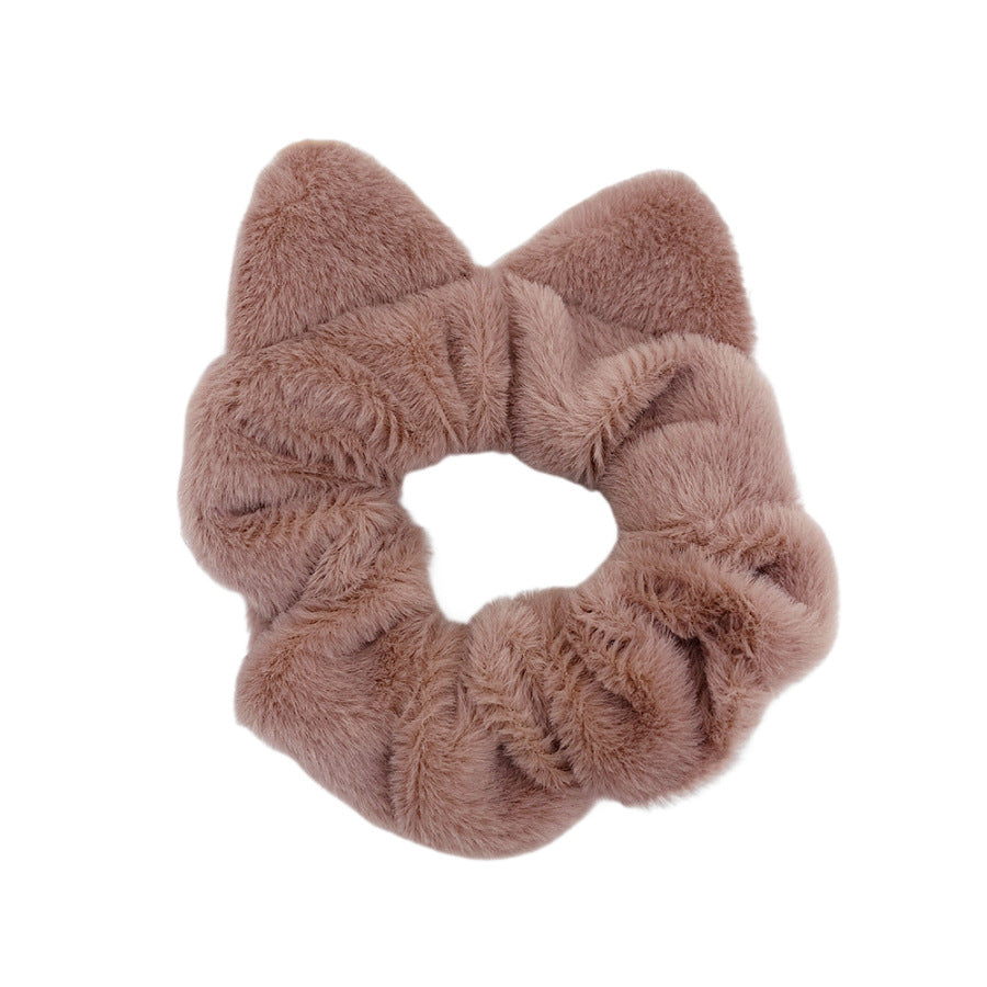 Plush Simple Cat Ears Large Intestine Hair Ring