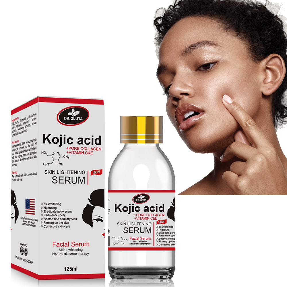 Kojisäure-Serum zur Hautaufhellung. Enthält Kojisäure. Für ungleichmäßigen Hautton und fahle Haut. Natürliches Hautpflege-Gesichtsserum. 