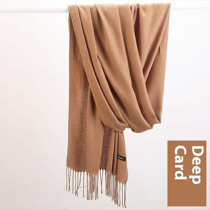Einfarbiger, wärmender Schal, vielseitig kombinierbarer Kaschmirschal