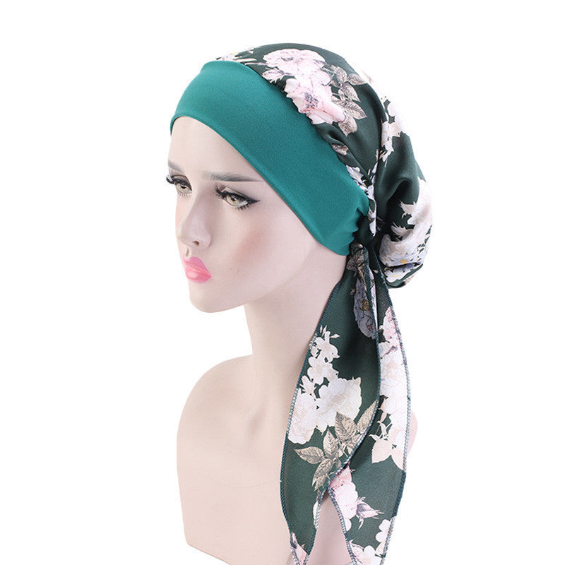 Pastoral style imitation silk stretch headband braid hat