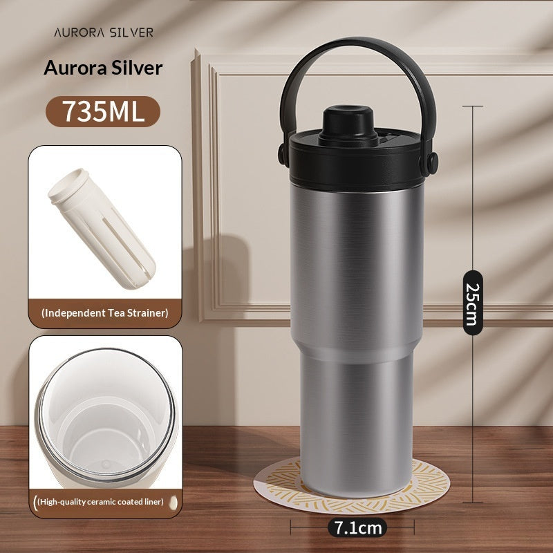 Ceramic Inner Liner Insulated Large Capacity Hand-held Straw Cup