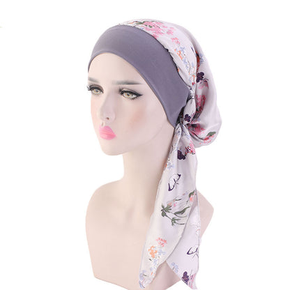 Pastoral style imitation silk stretch headband braid hat