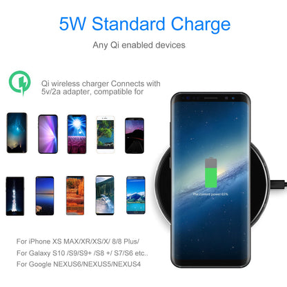 1Pc Wireless Charger Qi-Certified Ultra-Slim 5W Charging Pad For IOS Phone XS MAX XR XS X 8 8 Plus Galaxy S10 S9 S8 S7