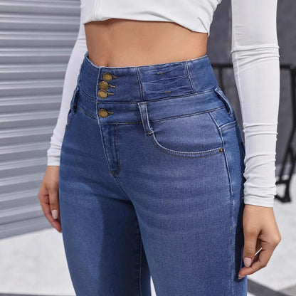 Women's Fleece-lined Elastic Skinny Jeans