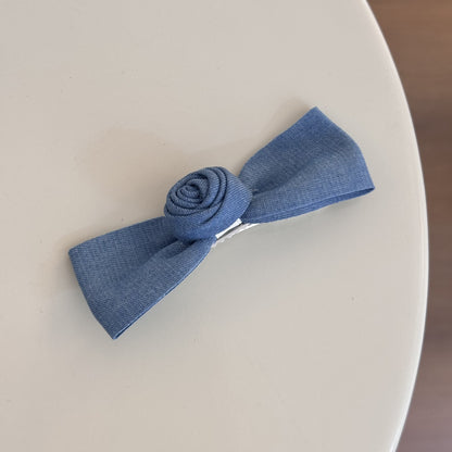 Haarspangen mit Schleife in Denimblau