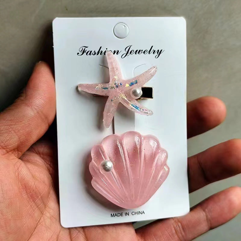 Ocean Shell Starfish Barrettes