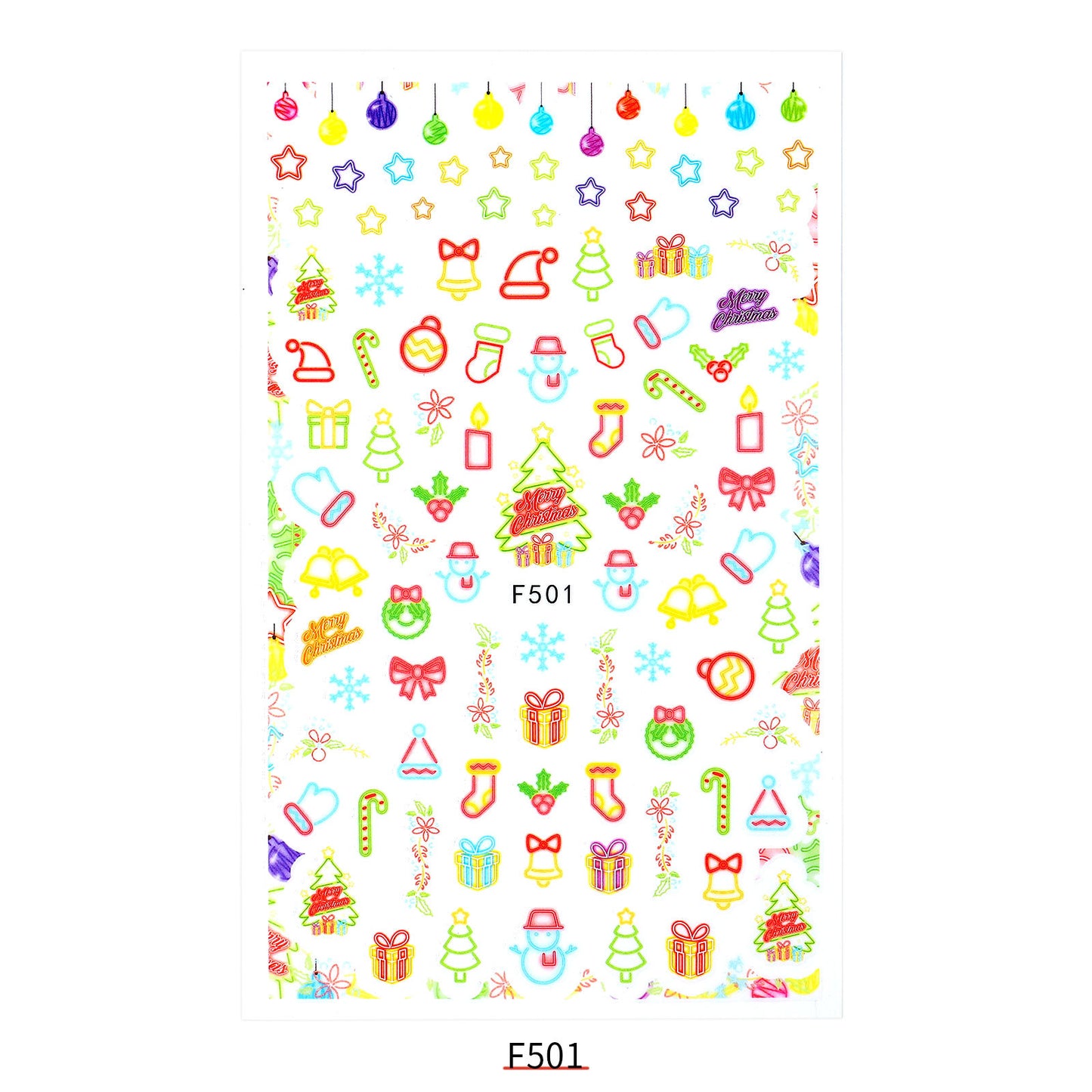 Neuer Nagelaufkleber Weihnachtsmann Aufkleber Riemen Klebstoff