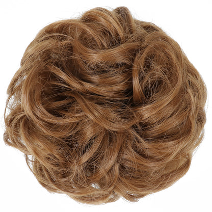 Fluffy Natural Hair Bag Long Beard Bun Artificial Hair Bun