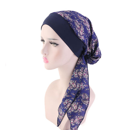 Pastoral style imitation silk stretch headband braid hat