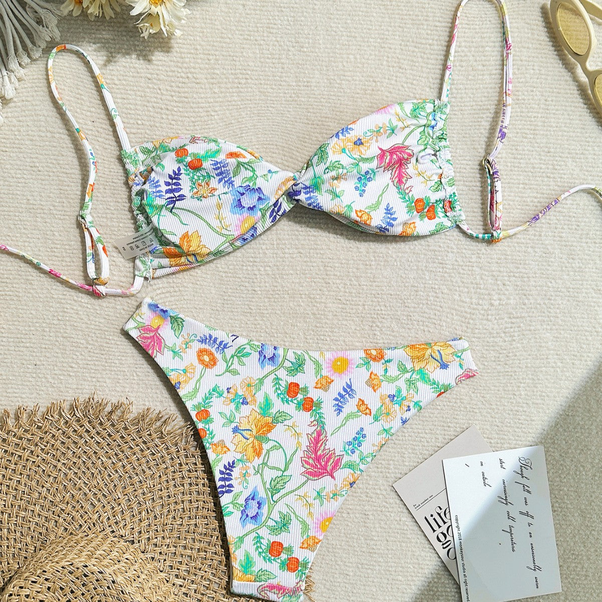 Sexy zweiteiliger Strandbikini mit freiem Rücken für Damen