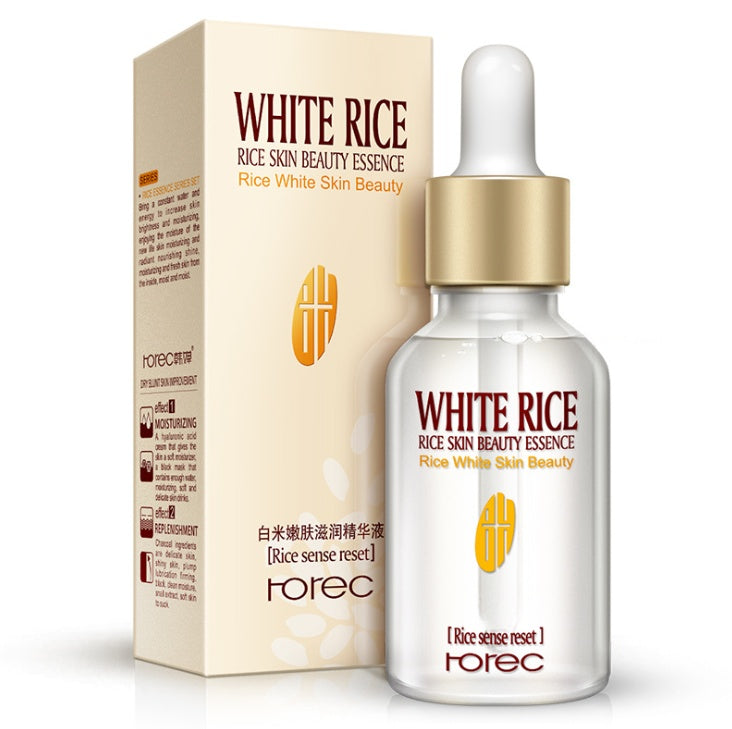 HOREC White Rice Whitening Serum Gesichtscreme Feuchtigkeitspflege Anti-Falten Anti-Aging Gesichtspflege gegen feine Linien und Akne 15 ml 