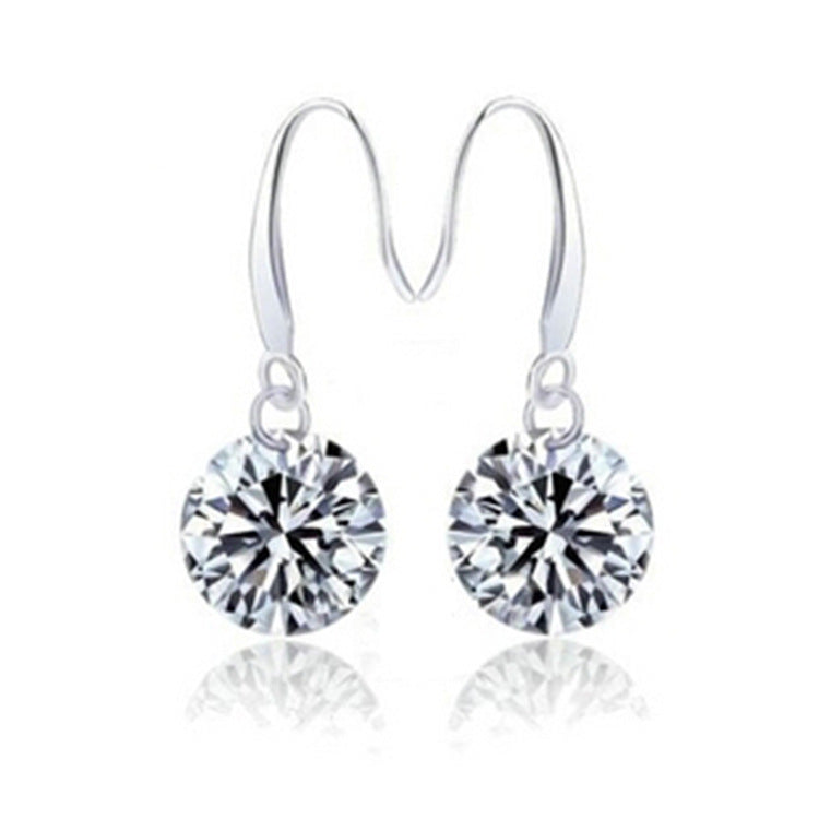 Ohrringe aus Sterlingsilber mit einem einzelnen Zirkonia-Diamanten für Damen