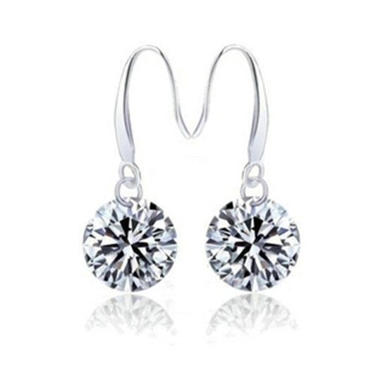 Ohrringe aus Sterlingsilber mit einem einzelnen Zirkonia-Diamanten für Damen