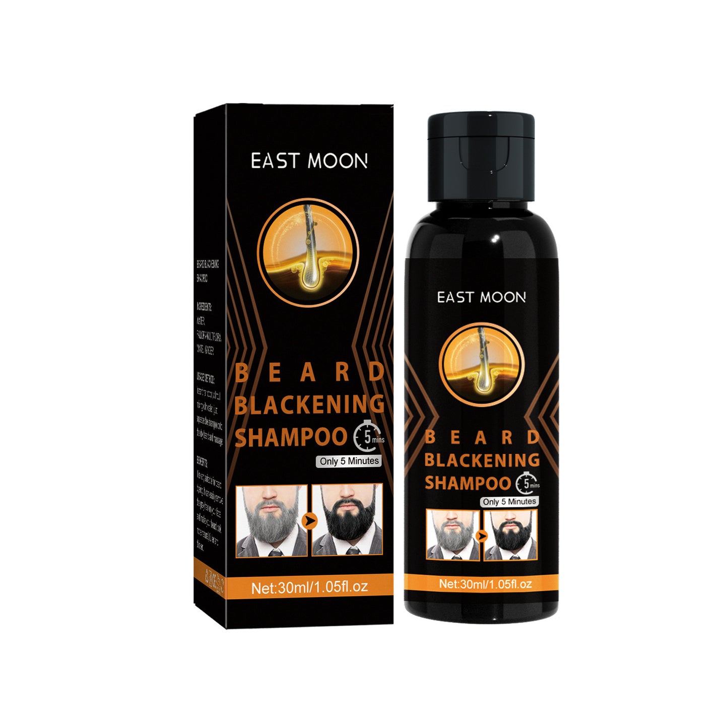 White To Black Shampoo Men's Hair Cleaning Thick Moisturizing Care