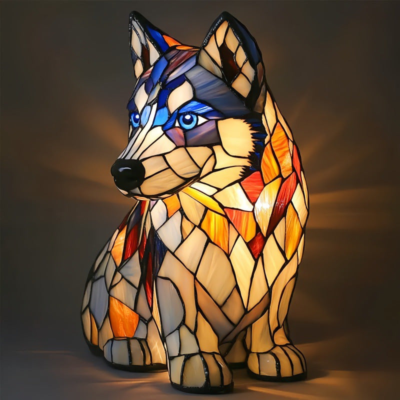 Colorful Strange Dog Lamp Resin Decorations
