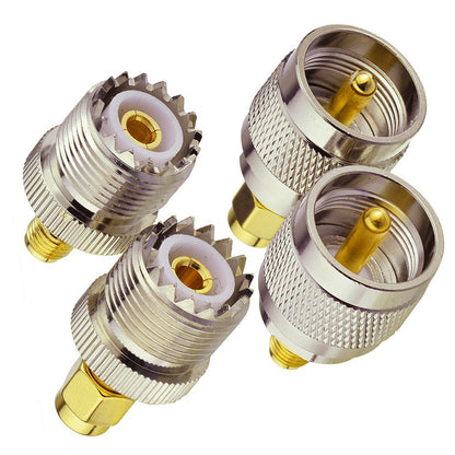 UHF-Stecker PL259, Buchse SO239, vierteiliges Set, SMASL16GPRS Intercom-Stecker, Motorradpassform, Buchse
