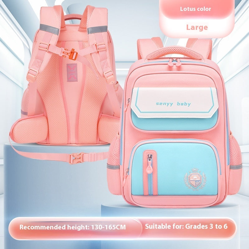 Kinderrucksack mit Rückenprotektor und wasserabweisendem, großem Fassungsvermögen aus Oxford-Gewebe 