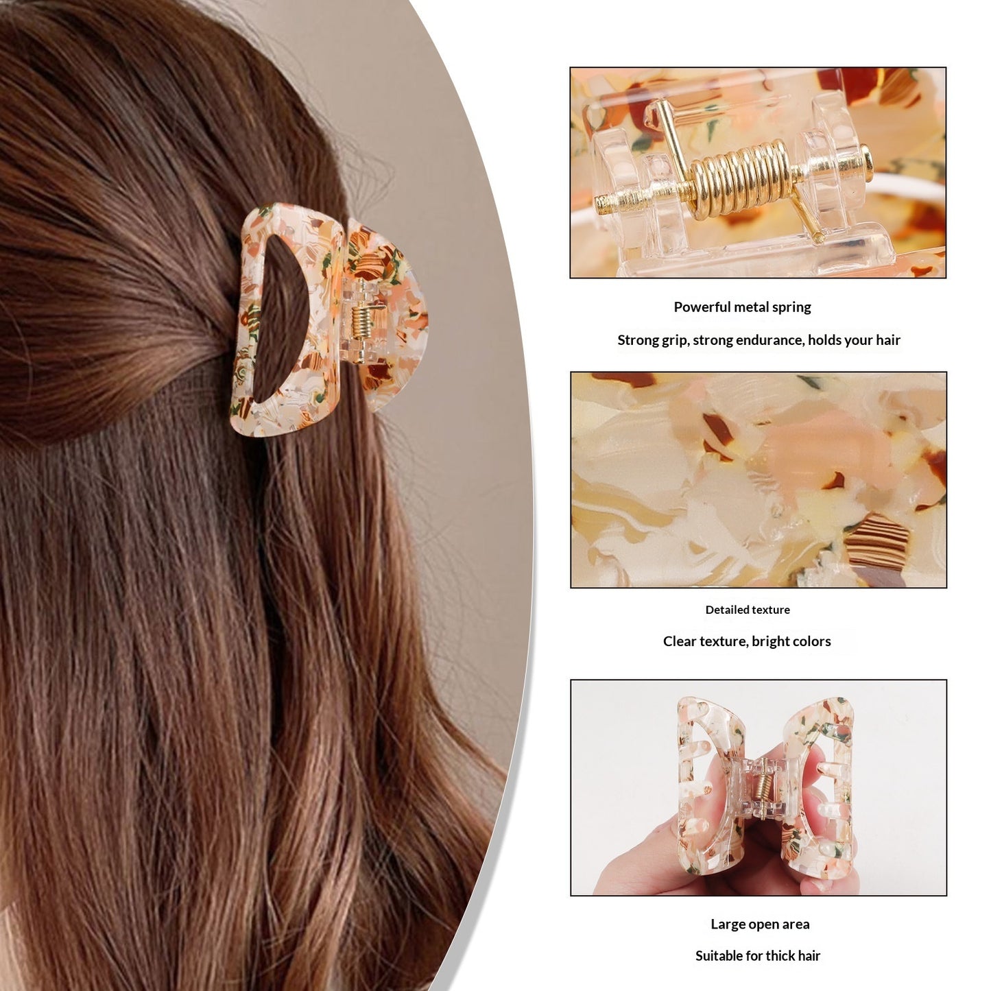 Retro-Haarspange mit Farbverlauf und Haifischmotiv