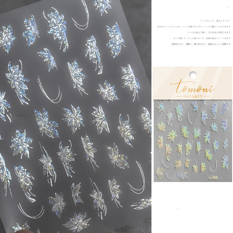 Kamelie 5D Relief Nagelsticker Stereo Ornament