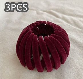 Velvet Bird's Nest Hairpin Lazy Hair Band For Bun Haircut Hair Band Girl's High Ponytail Barrettes