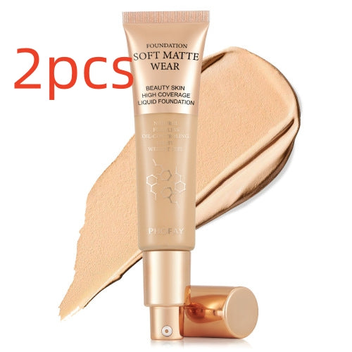 Langanhaltende Concealer-Foundation für ölige Haut, die sich nicht in Fältchen absetzt.