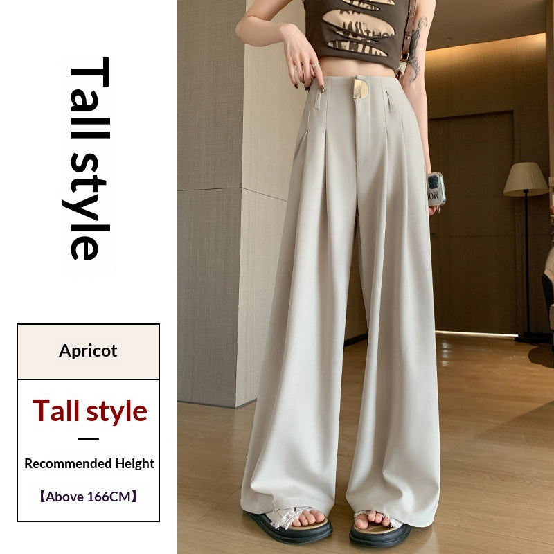 Women's Wide-leg Pants High-waisted Draped Loose Slim-fit Casual Straight