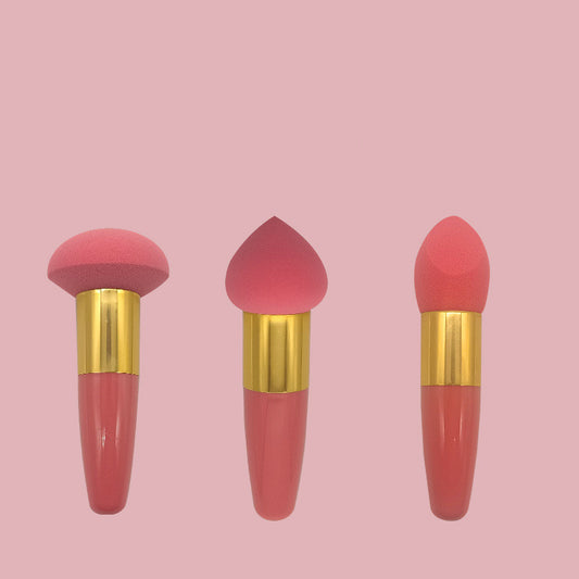 Three Brushes Set Sponge Beauty Blender Cushion Compact Wet And Dry Dual-use Beauty Blender Makeup Tools
