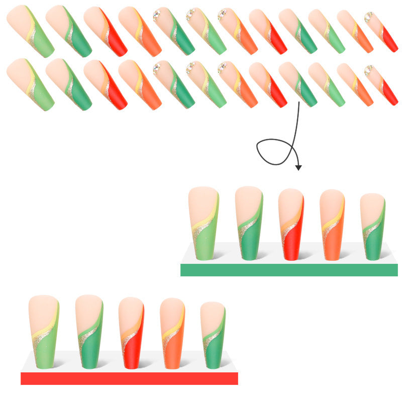 Nagellack im europäischen, amerikanischen und französischen Stil mit Farbblitzeffekt