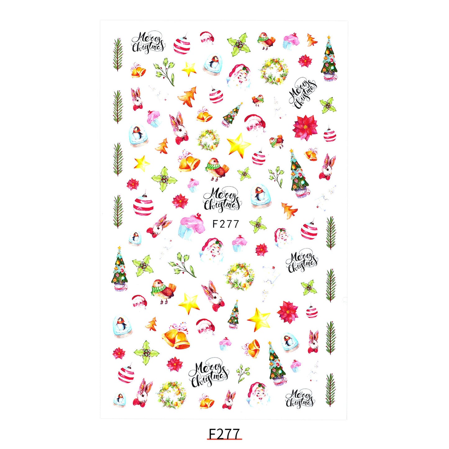 Neuer Nagelaufkleber Weihnachtsmann Aufkleber Riemen Klebstoff