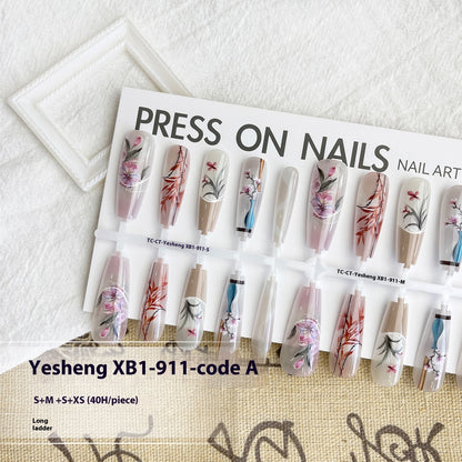 Antiker chinesischer Stil, süß, cool, dunkel, künstliche Nagelspitzen