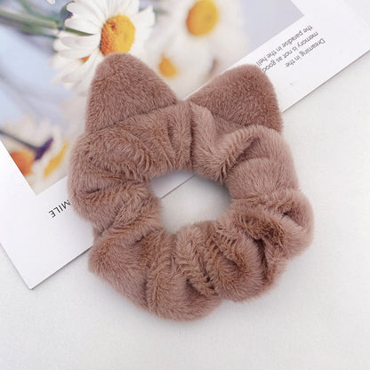 Plush Simple Cat Ears Large Intestine Hair Ring