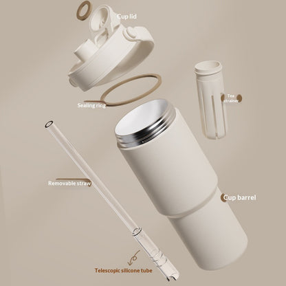 Ceramic Inner Liner Insulated Large Capacity Hand-held Straw Cup