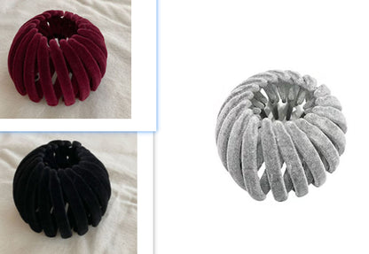 Velvet Bird's Nest Hairpin Lazy Hair Band For Bun Haircut Hair Band Girl's High Ponytail Barrettes