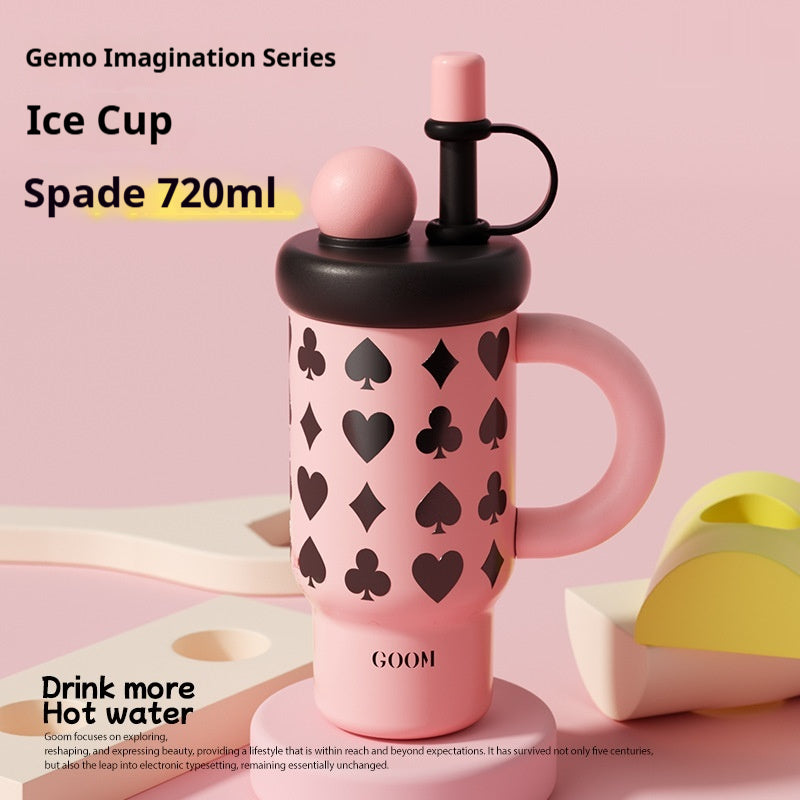 A Fashionable Woman With An Ice-free Insulated Cup