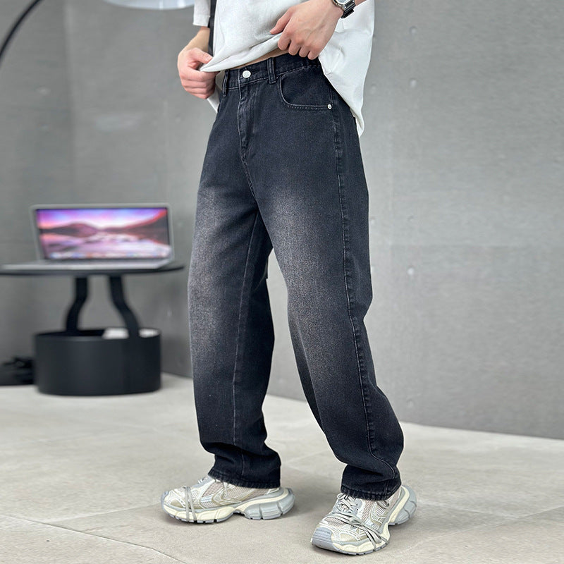 Modische Jeans mit Taschen, Herren-Jeans mit weitem Bein und geradem Schnitt, vielseitige, lässige lange Hosen, Streetwear-Kleidung