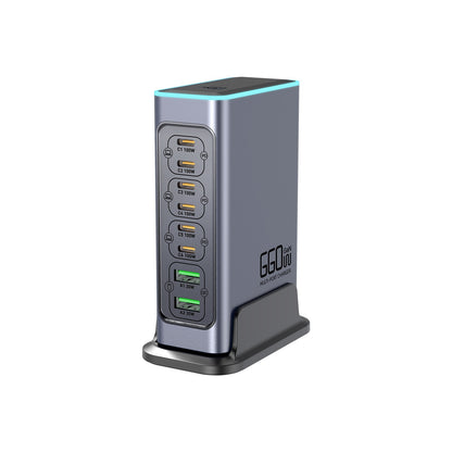 Beliebtes High-End-Galliumnitrid-Ladegerät mit 660 W, Schnellladekopf für Mobiltelefone, Tablets und Desktop-PCs mit mehreren Anschlüssen