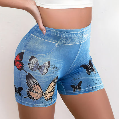 Sommerliche Fitnessshorts im Denim-Stil für Europa und die USA