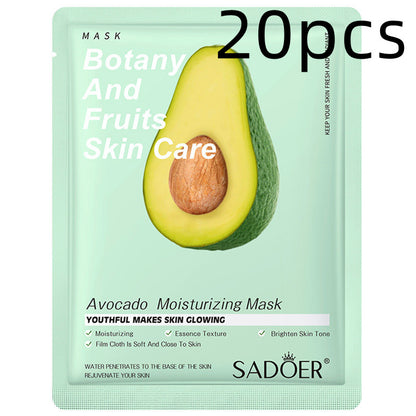 Einfache feuchtigkeitsspendende Gesichtsmaske mit Pflanzen und Früchten