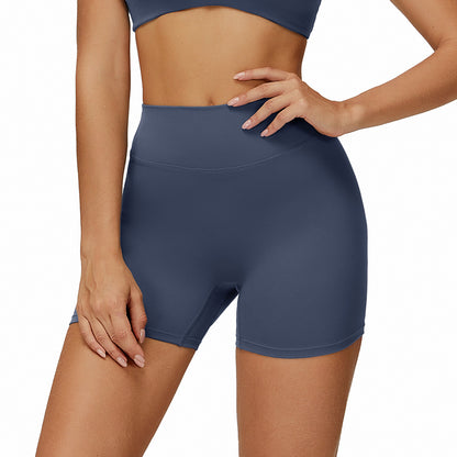 Sportshorts mit hohem Bund, schnelltrocknend, V-Ausschnitt hinten, für Outdoor-Aktivitäten wie Laufen und Fitness.